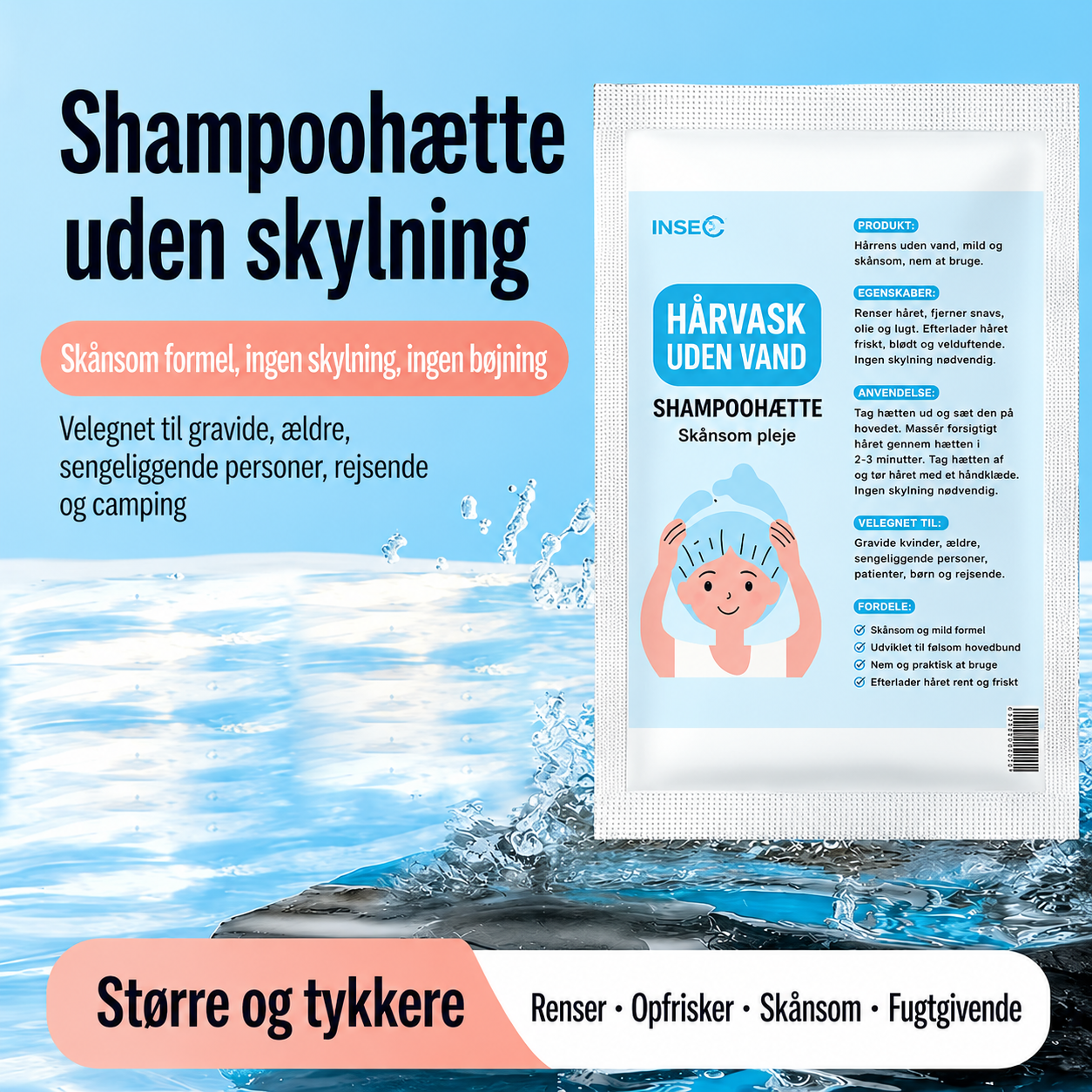 Shampoohætte til Nem Hårvask